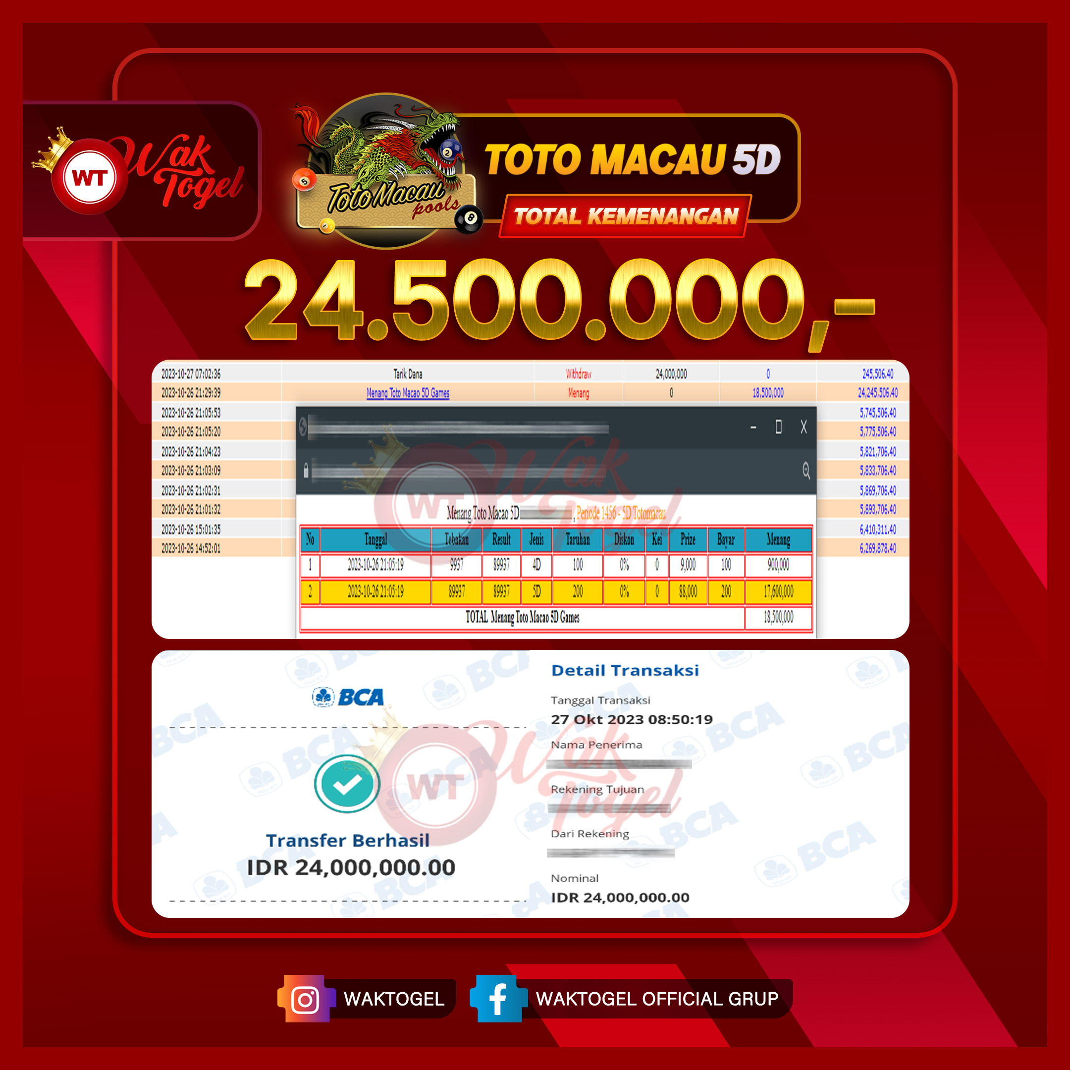 BUKTI PEMBAYARAN TOTOMACAU 5D WAKTOGEL