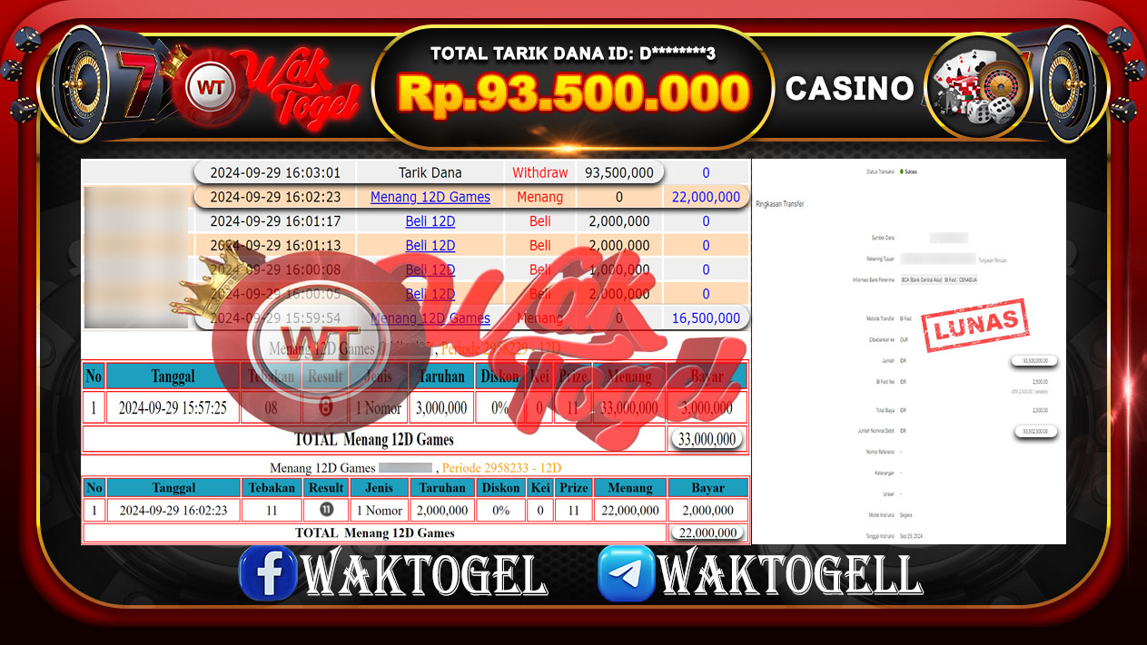 BUKTI PEMBAYARAN CASINO WAKTOGEL