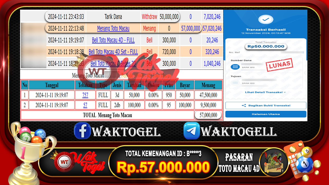 BUKTI PEMBAYARAN TOTO MACAU 4D WAKTOGEL