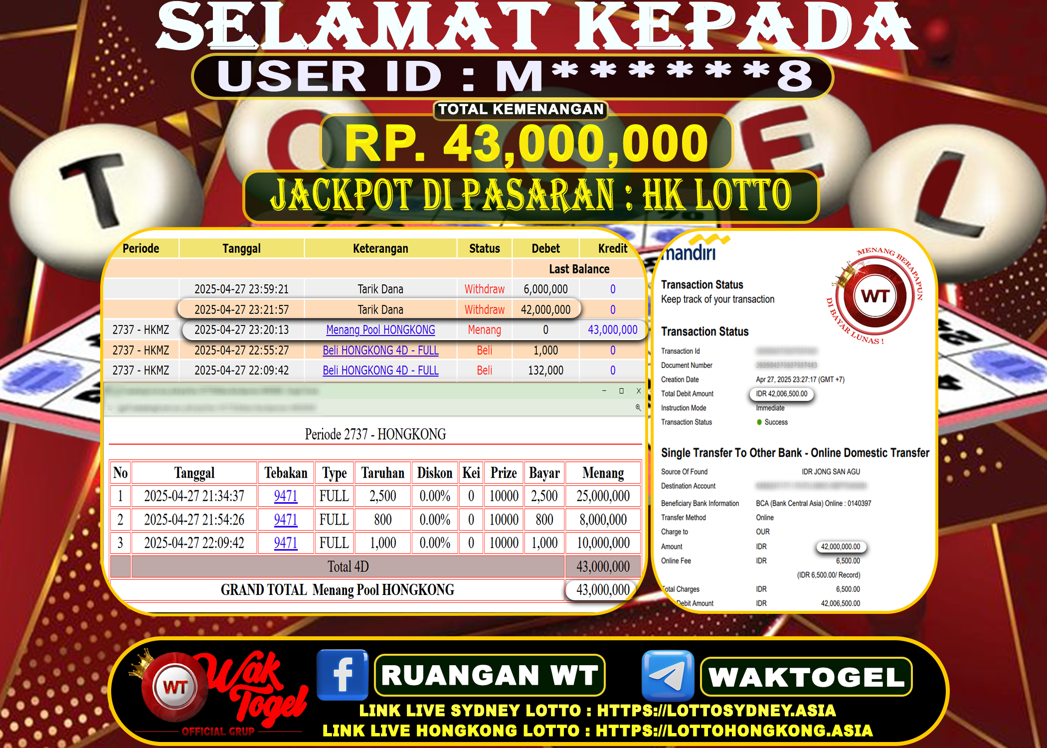 BUKTI PEMBAYARAN HONGKONG LOTTO WAKTOGEL
