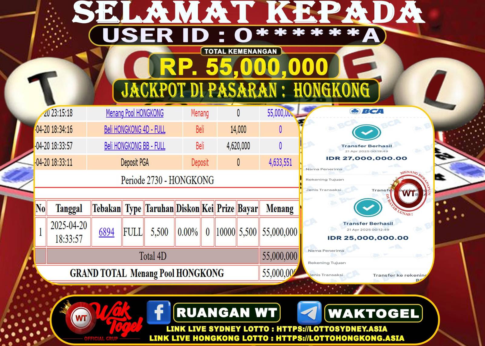 BUKTI PEMBAYARAN HONGKONG LOTTO WAKTOGEL