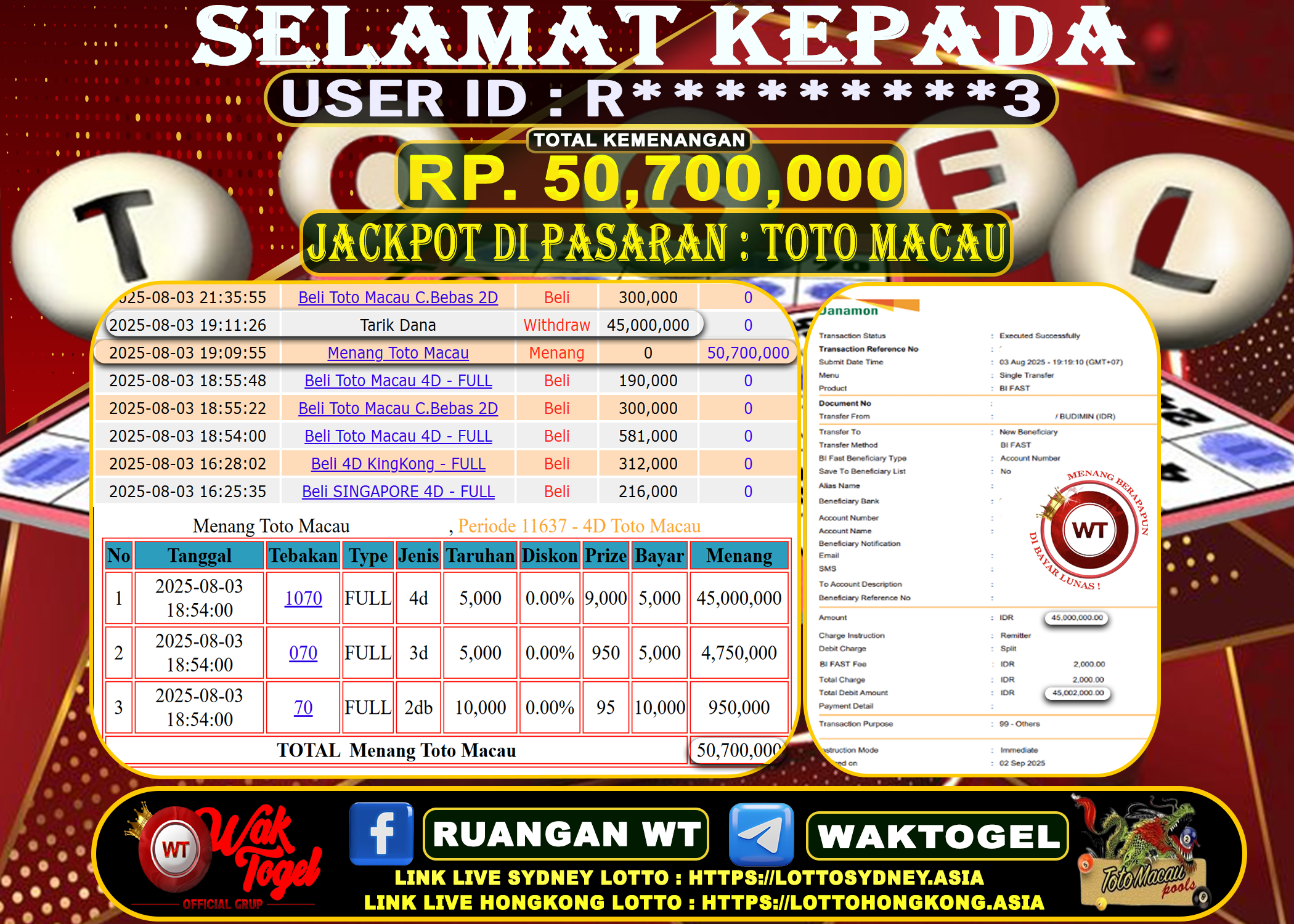 BUKTI PEMBAYARAN TOTO MACAU WAKTOGEL