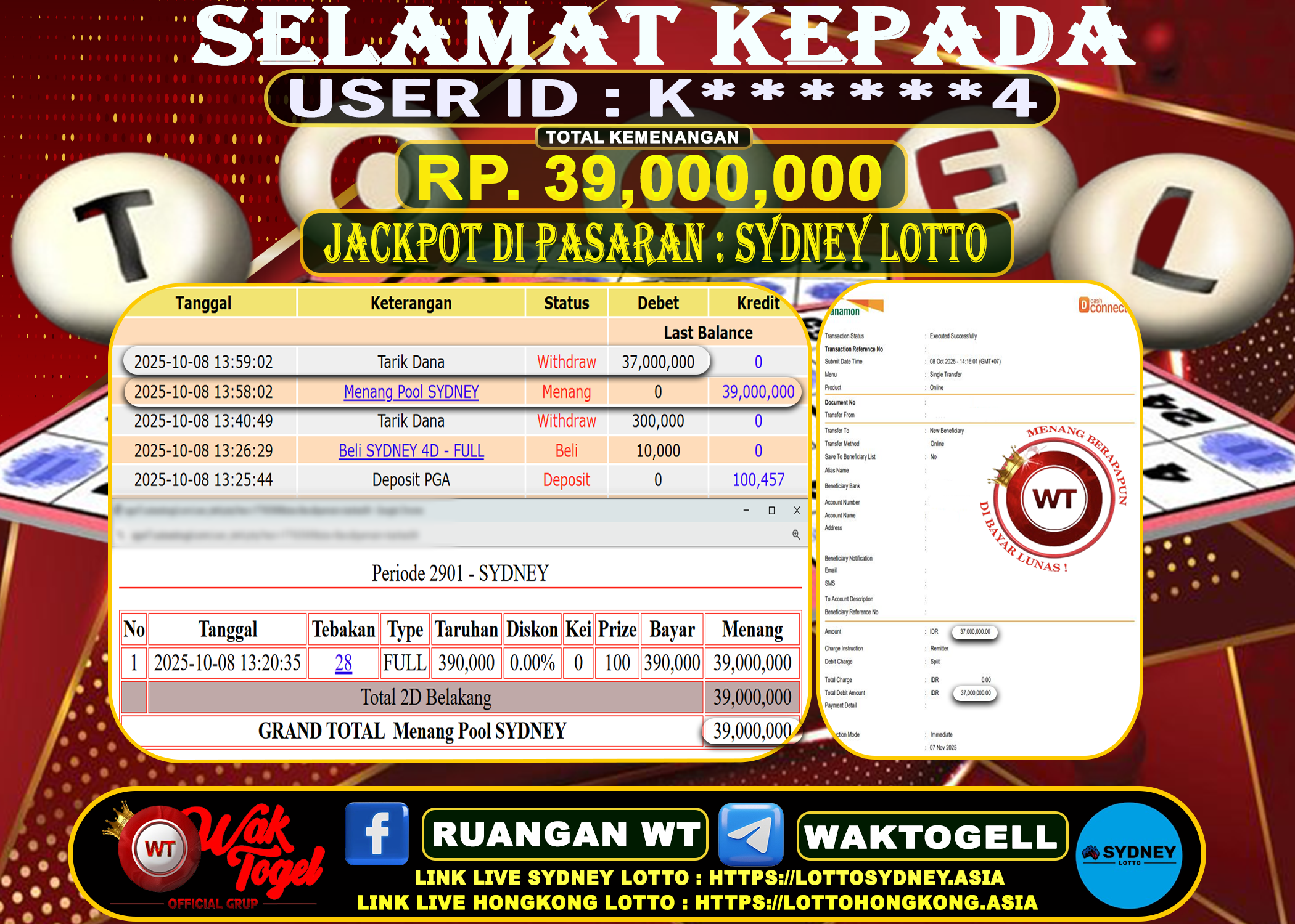 BUKTI PEMBAYARAN SYDNEY LOTTO WAKTOGEL
