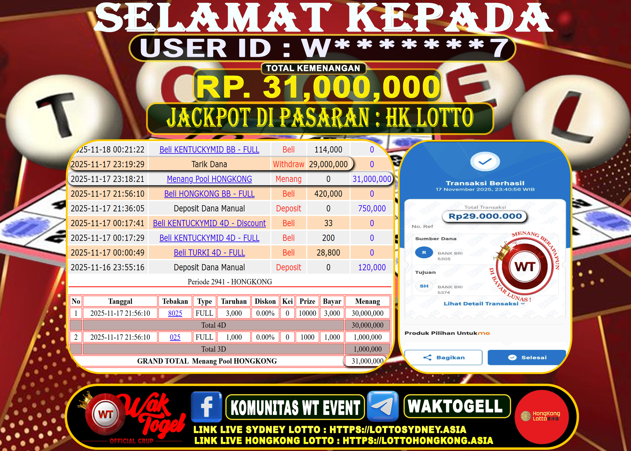 BUKTI PEMBAYARAN HONGKONG LOTTO WAKTOGEL
