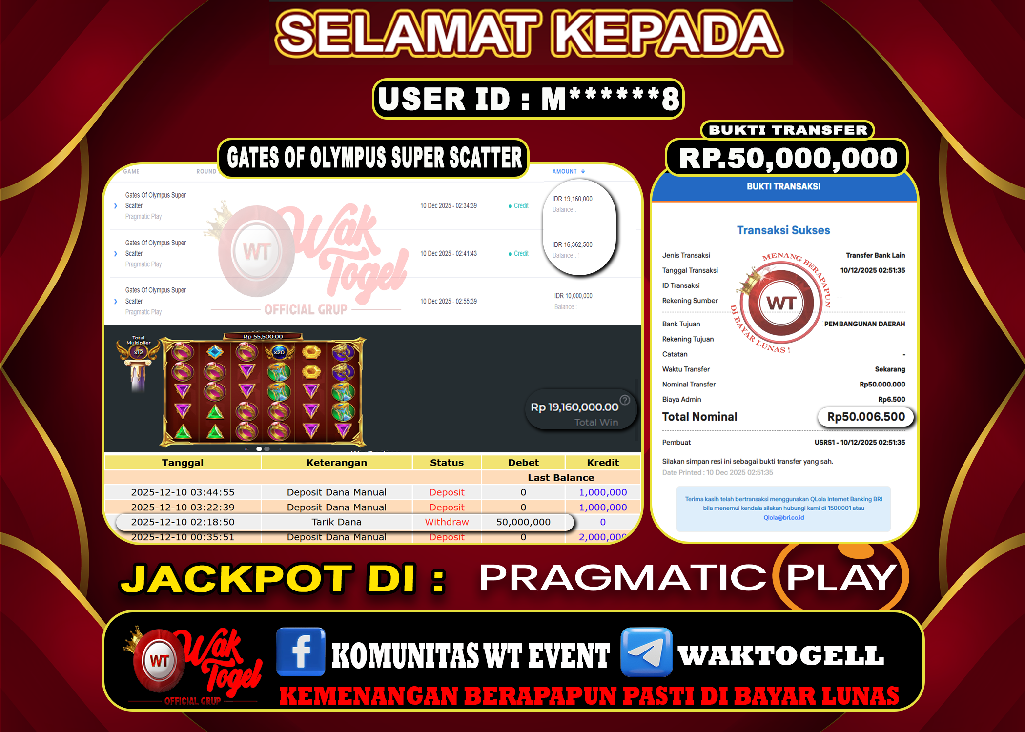 bukti jackpot waktogel, bukti jp slot gates of olympus super scetter, bukti jp waktogel, bukti pembayaran WAKTOGEL, bukti slot waktogel, gates of olympus super scetter