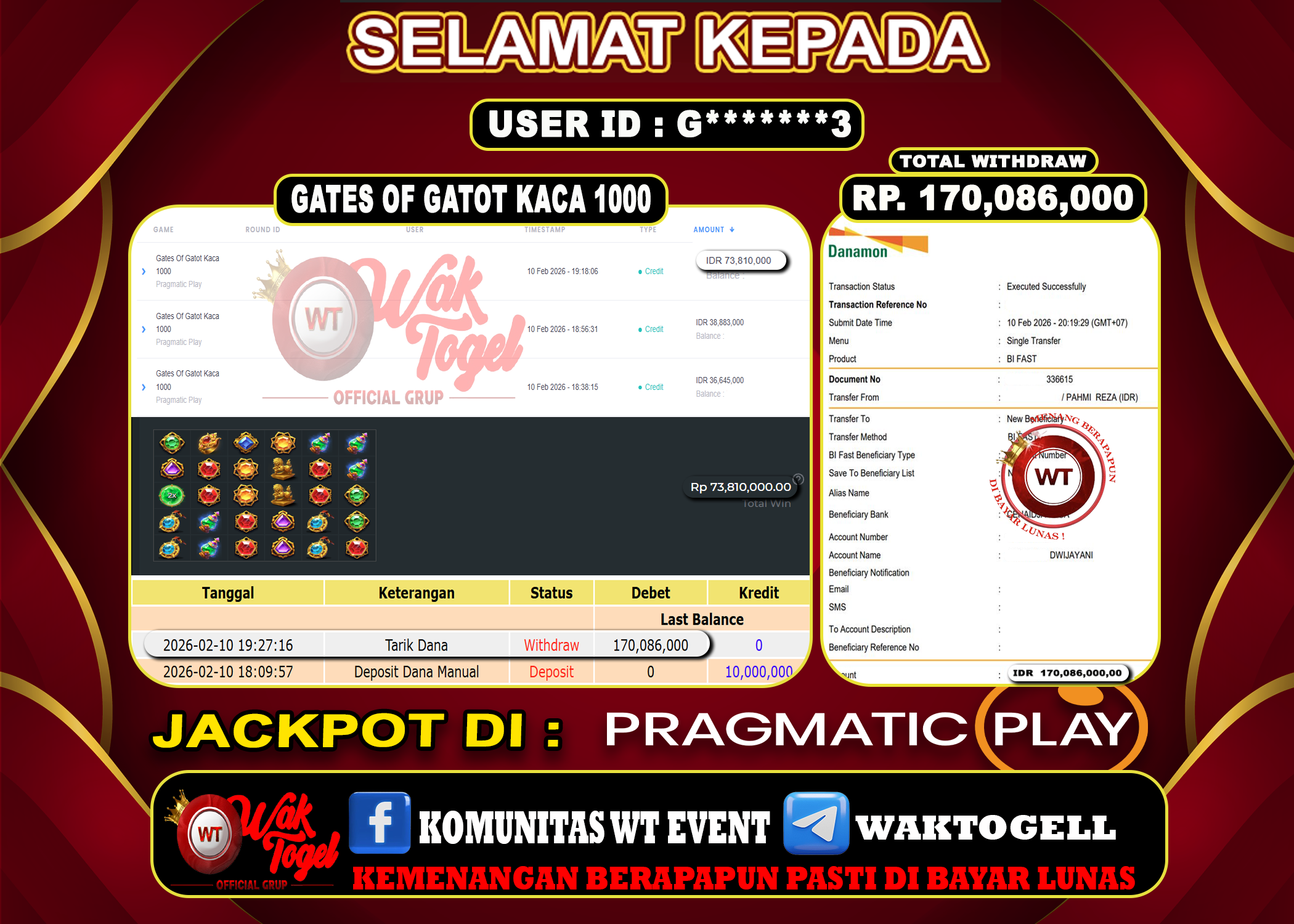 BUKTI PEMBAYARAN SLOT WAKTOGEL
