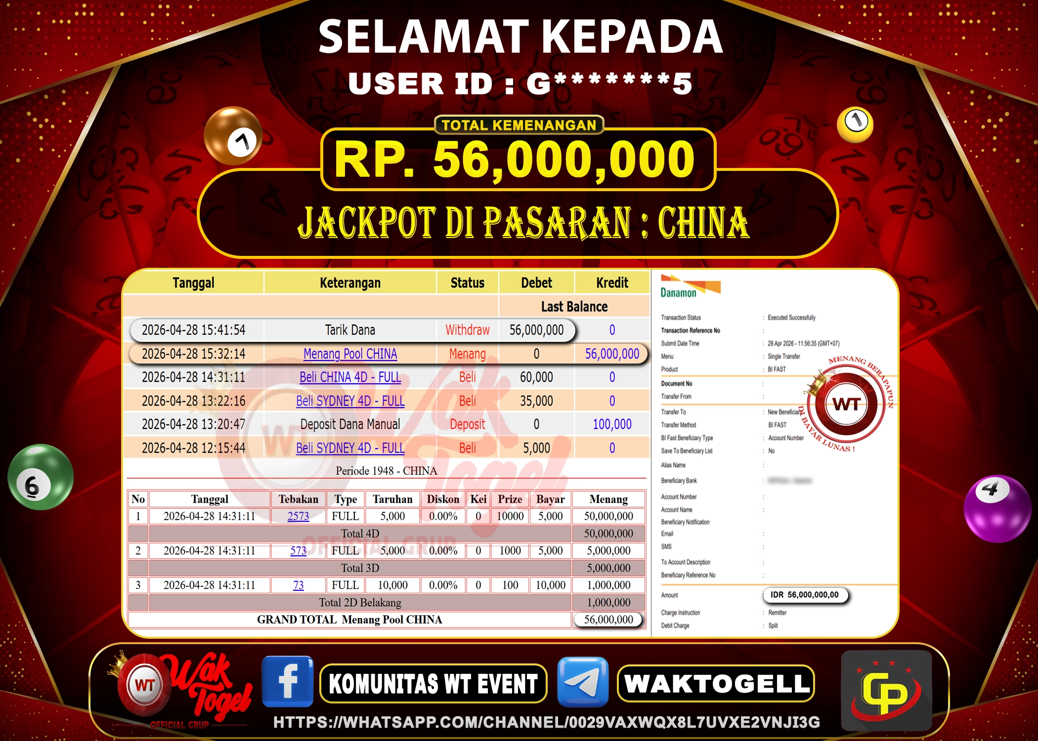 BUKTI PEMBAYARAN CHINA WAKTOGEL