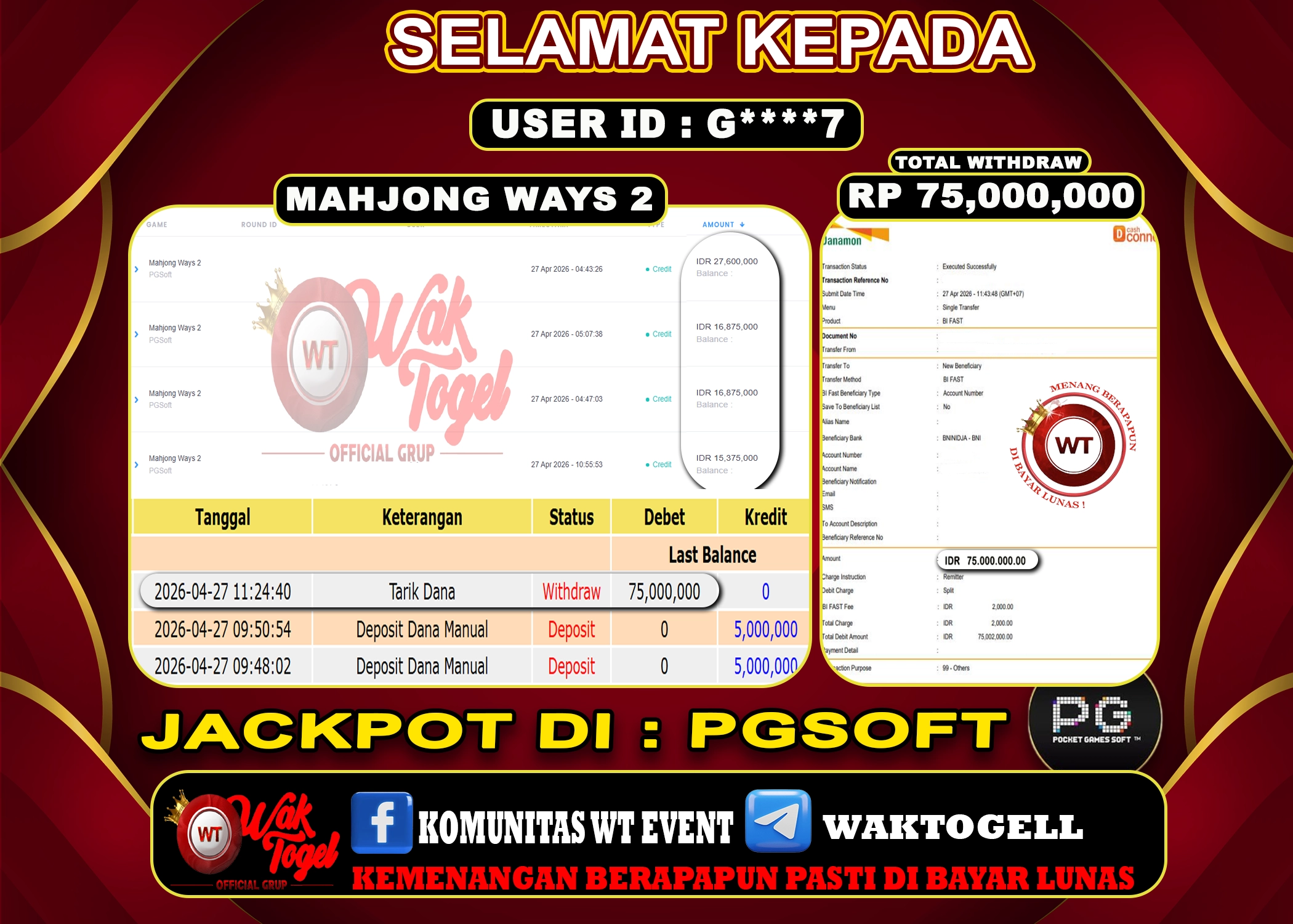 BUKTI PEMBAYARAN SLOT WAKTOGEL